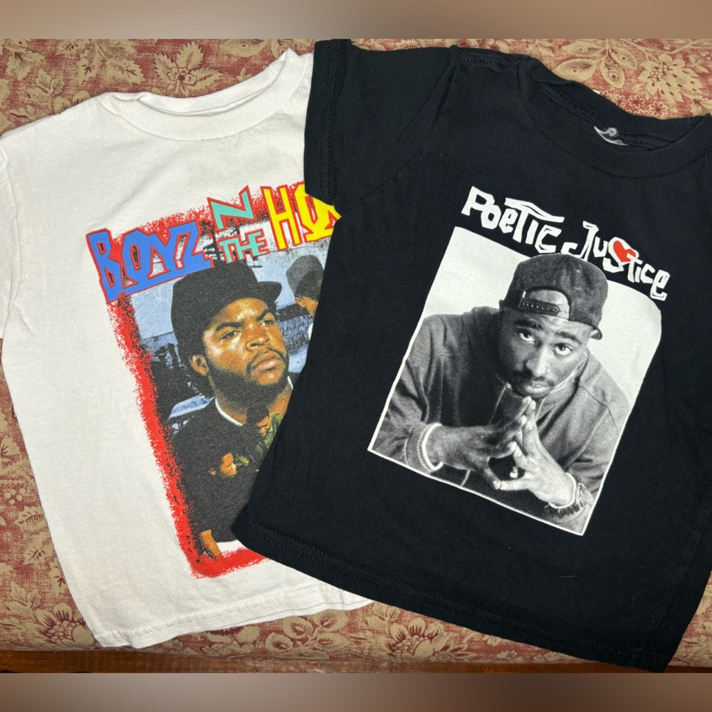 Poetic justice Tupac and Boys In The Hood tee shirt lot size 3t